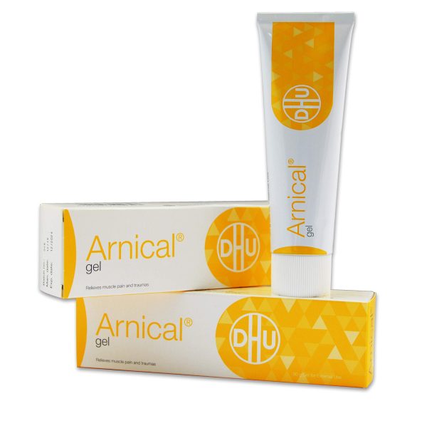 The image shows the Arnical Comp Gel 50 g which is All natural, homeopathic medicine.