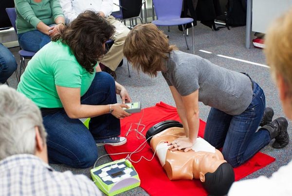 CPR Training session with AED