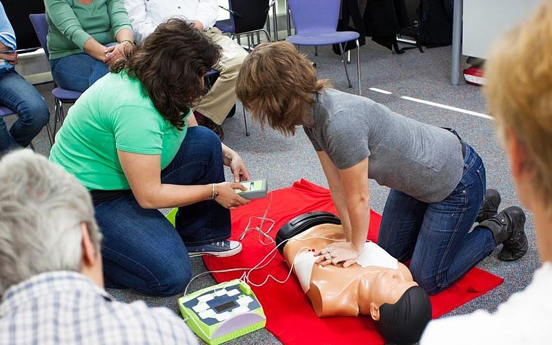 CPR Training session with AED