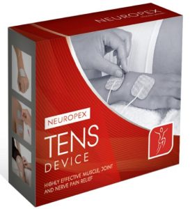 The picture shows TENS Device which is easy to use and very compact..