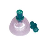 Image of a green CPR practice mask set and a green valve