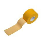 Image of a roll of a yellow sports tape with dimensions 1.5" x 15 yards