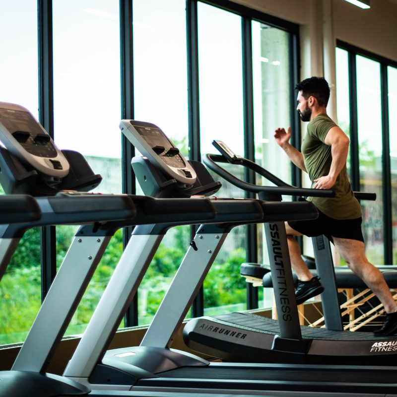 Man doing cardio exercises.