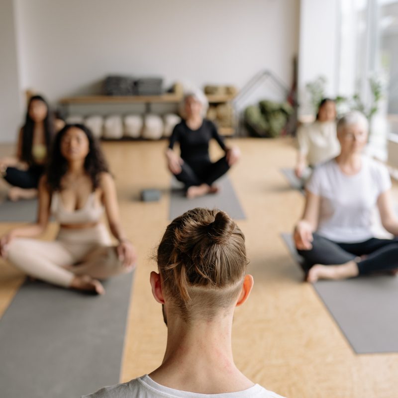 Group of women during yoga class