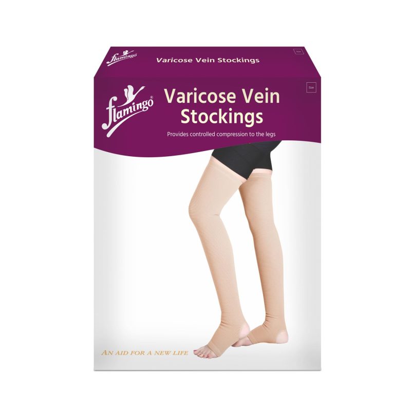 Flamingo compression socks for varicose veins open toe stockings