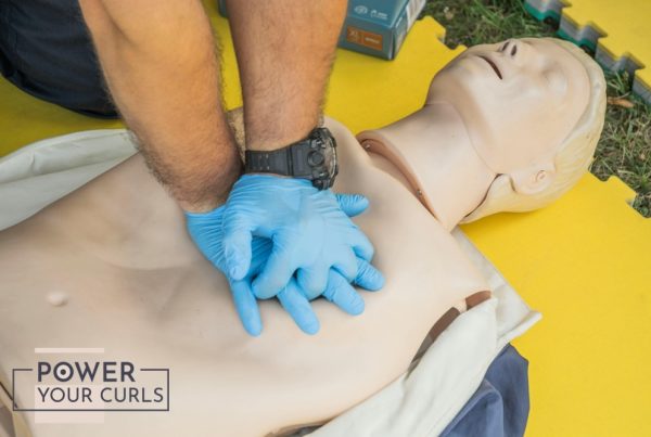 CPR First aid Cardiopulmonary resuscitation adult. First aid life saving class.